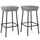 29.5 Inches Patio Bar Stools Set of 2 with Rattan Seat and Footrest