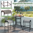 Set of 2/4 Patio Metal Bar Stools with Curved Fabric Seat