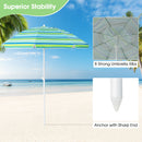 6.5 Feet Patio Beach Umbrella with Waterproof Polyester Fabric