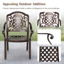 Patio Cast Aluminum Dining Chairs Set of 2 Metal Armchairs Stackable-Copper