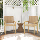 Wood Dining Chair Set of 2 with Woven Rope Seat