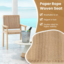 Wood Dining Chair Set of 2 with Woven Rope Seat