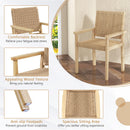 Wood Dining Chair Set of 2 with Woven Rope Seat