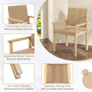 Wood Dining Chair Set of 2 with Woven Rope Seat