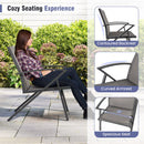 Patio Chairs Set of 2 Lawn Chairs with Heavy Duty Metal Frame-Grey