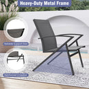 Patio Chairs Set of 2 Lawn Chairs with Heavy Duty Metal Frame-Grey