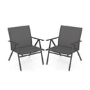 Patio Chairs Set of 2 with Breathable Mesh Fabric and Metal Frame-Gray