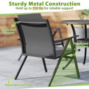 Patio Chairs Set of 2 with Breathable Mesh Fabric and Metal Frame-Gray