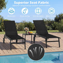 Patio Chaise Lounge Chair with Wheels and 6