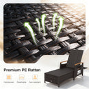 Adjustable Patio Chaise Lounge with Removable Cushion & Side Table