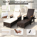 Adjustable Patio Chaise Lounge with Removable Cushion & Side Table