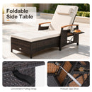 Adjustable Patio Chaise Lounge with Removable Cushion & Side Table