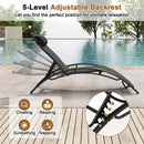 Patio Chaise Lounges Set of 2 Outdoor Recliner with 5-Position Backrest