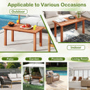 Patio Coffee Table with Slatted Tabletop for Deck Poolside
