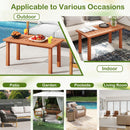 Patio Coffee Table with Slatted Tabletop for Deck Poolside