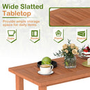 Patio Coffee Table with Slatted Tabletop for Deck Poolside