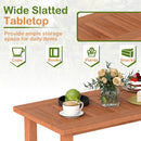 Patio Coffee Table with Slatted Tabletop for Deck Poolside