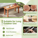 Patio Coffee Table with Slatted Tabletop for Deck Poolside