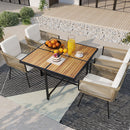 Patio Dining Chairs Set of 4 Bistro Well-Woven Rattan Chairs-White