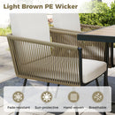 Patio Dining Chairs Set of 4 Bistro Well-Woven Rattan Chairs-White