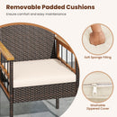 Patio Dining Chairs Set of 2 with Soft Cushions-White