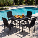 Patio Dining Chairs Set of 2/4/6 Stackable Outdoor Armchairs with Metal Frame