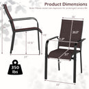 Patio Dining Chairs Set of 2/4/6 Stackable Outdoor Armchairs