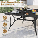 Patio Dining Table for 8 with Umbrella Hole for Porch Lawn