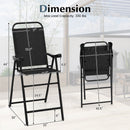 Folding Patio Bar Stool Set of 4 with Metal Frame & Footrest