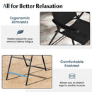 Folding Patio Bar Stool Set of 4 with Metal Frame & Footrest