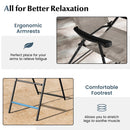 Patio Folding Bar Stool Set of 4 with Metal Frame and Footrest