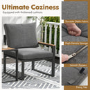 5 Pieces Aluminum Frame Weatherproof Outdoor Conversation Set with Soft Cushions-Gray