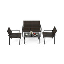 4 Pieces Patio Furniture Set with Heavy Duty Galvanized Metal Frame
