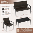 4 Pieces Patio Furniture Set with Heavy Duty Galvanized Metal Frame