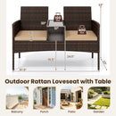 Patio Loveseat 2-Seat Conversation Set with Coffee Table