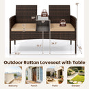 Patio Loveseat 2-Seat Conversation Set with Coffee Table