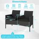 Patio Loveseat with Built-in Table and Storage