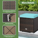 2 Pieces Patio Ottoman with Hidden Storage Space-Mix Grey