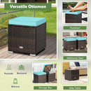 2 Pieces Patio Ottoman with Hidden Storage Space-Mix Grey