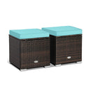 2 Pieces Patio Ottoman with Hidden Storage Space-Mix Grey