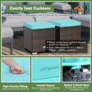 2 Pieces Patio Ottoman with Hidden Storage Space-Mix Grey