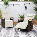 Swivel Reclining Chaise Lounge Set with Adjustable Backrest