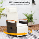 Swivel Reclining Chaise Lounge Set with Adjustable Backrest
