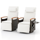 Swivel Reclining Chaise Lounge Set with Adjustable Backrest
