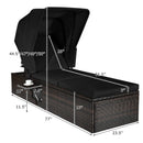 Outdoor Chaise Lounge Chair with Folding Canopy