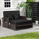 Outdoor Rattan Daybed with 4-Position Adjustable Backrest