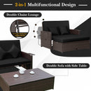Outdoor Rattan Daybed with 4-Position Adjustable Backrest