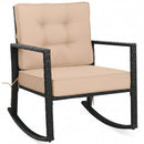 Rattan Rocking Chair with Cushion for Patio & Garden