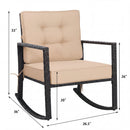 Rattan Rocking Chair with Cushion for Patio & Garden
