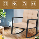 Rattan Rocking Chair with Cushion for Patio & Garden